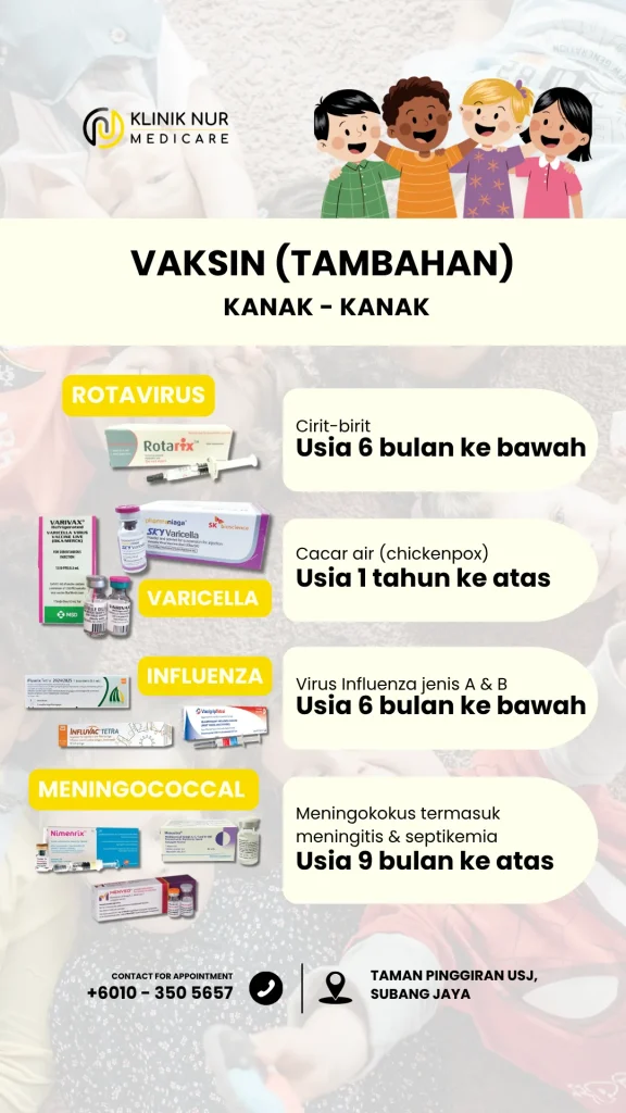 klinik nur medicare vaccination kanak kanak 2