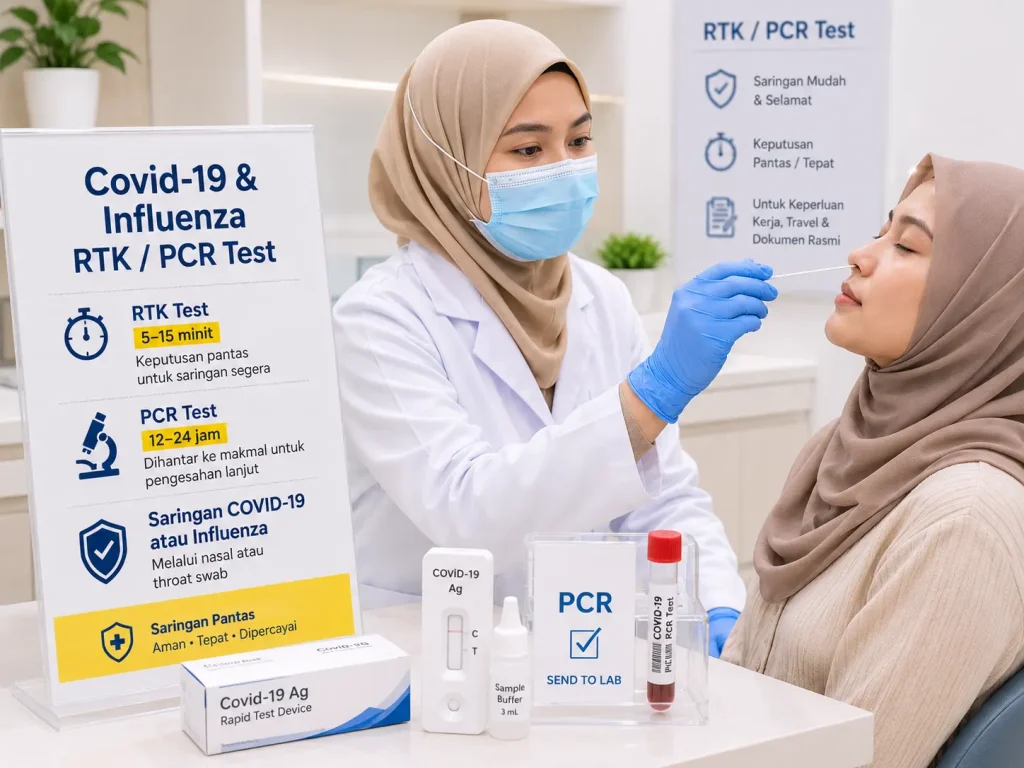 covid19 dan influenza test di klinik nur medicare