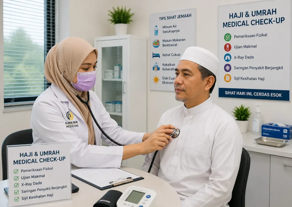 Haji dan Umrah medical check-up untuk calon jemaah di Klinik Nur Medicare Pinggiran USJ Subang Jaya