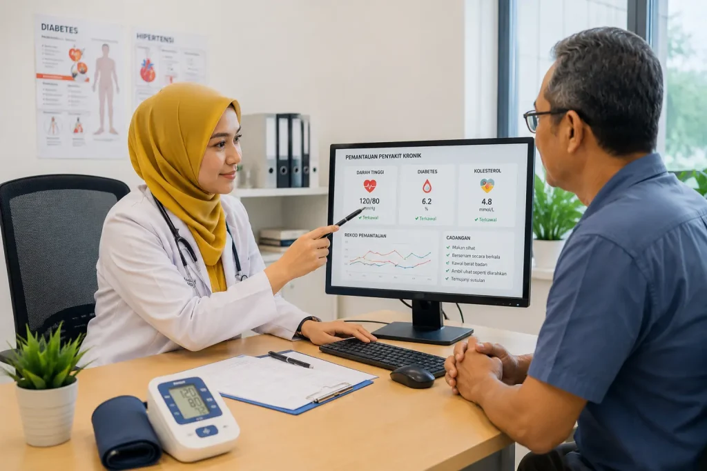 Pemantauan diabetes darah tinggi dan kolesterol di klinik keluarga Subang Jaya