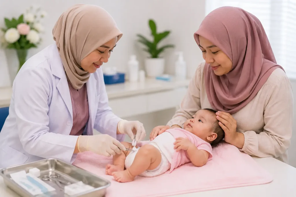 Khatan bayi perempuan oleh doktor wanita di Klinik Nur Medicare Subang Jaya