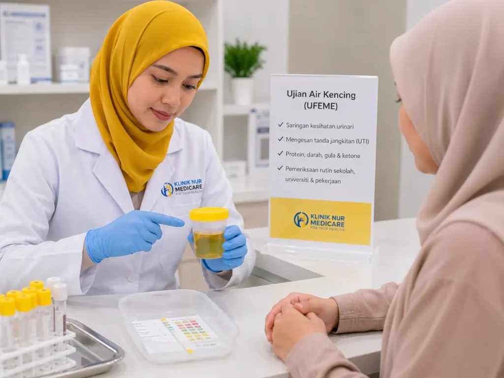 ujian air kencing di klinik nur medicare