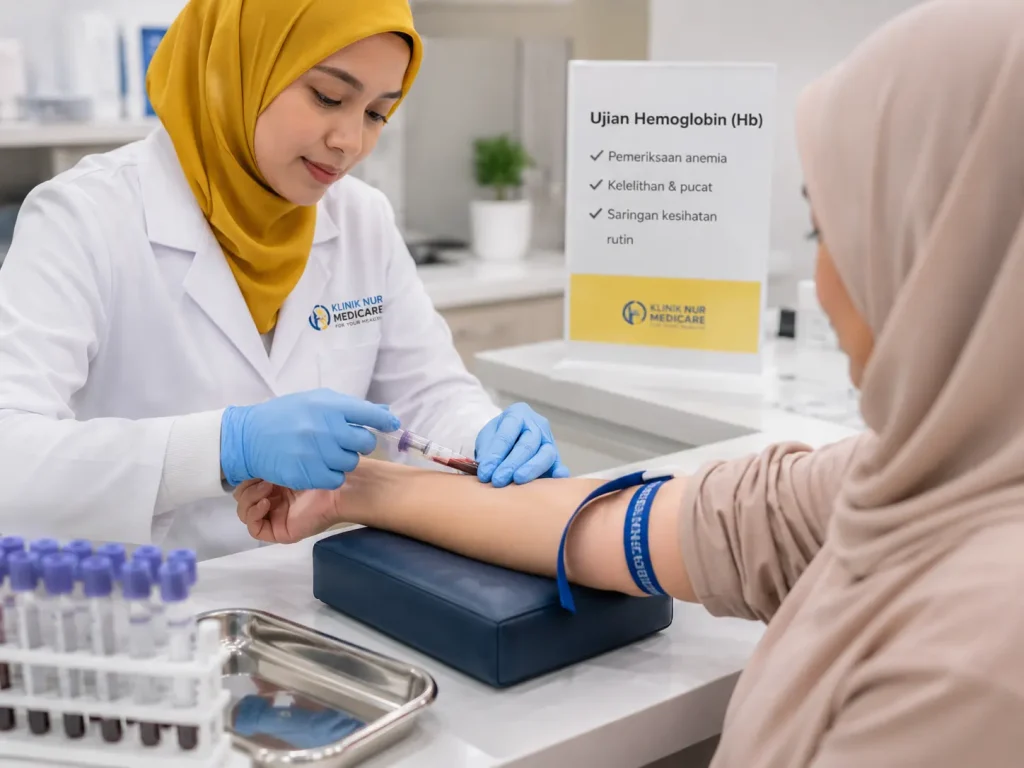 ujian darah hemoglobin di klinik nur medicare
